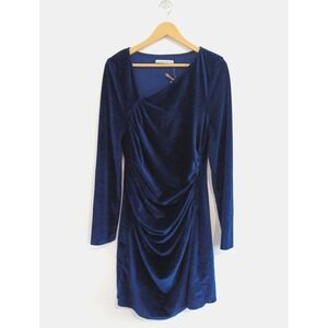Abercrombie &‎ Fitch Blue Velvet Sculpting Stretch Midi Dress XL Rushed Sexy NEW